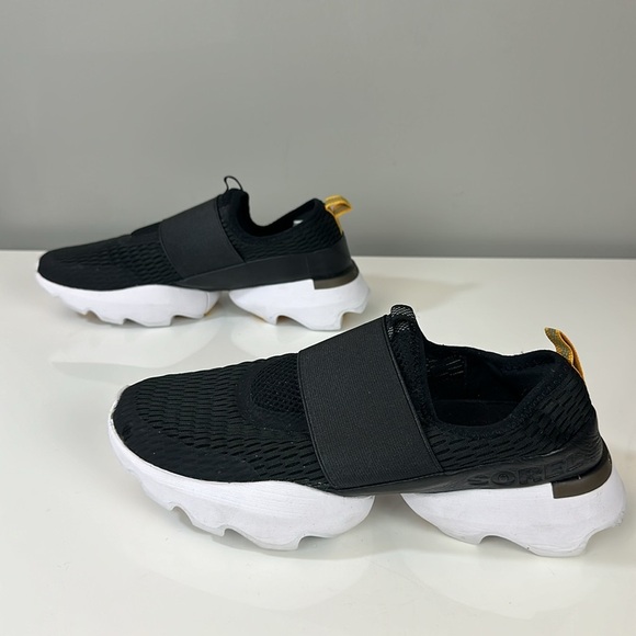 Sorel Kinetic Impact Sneakers Black Strap Mesh Slip On Fabric Shoes Size 9.5 - Picture 3 of 16